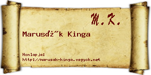 Marusák Kinga névjegykártya